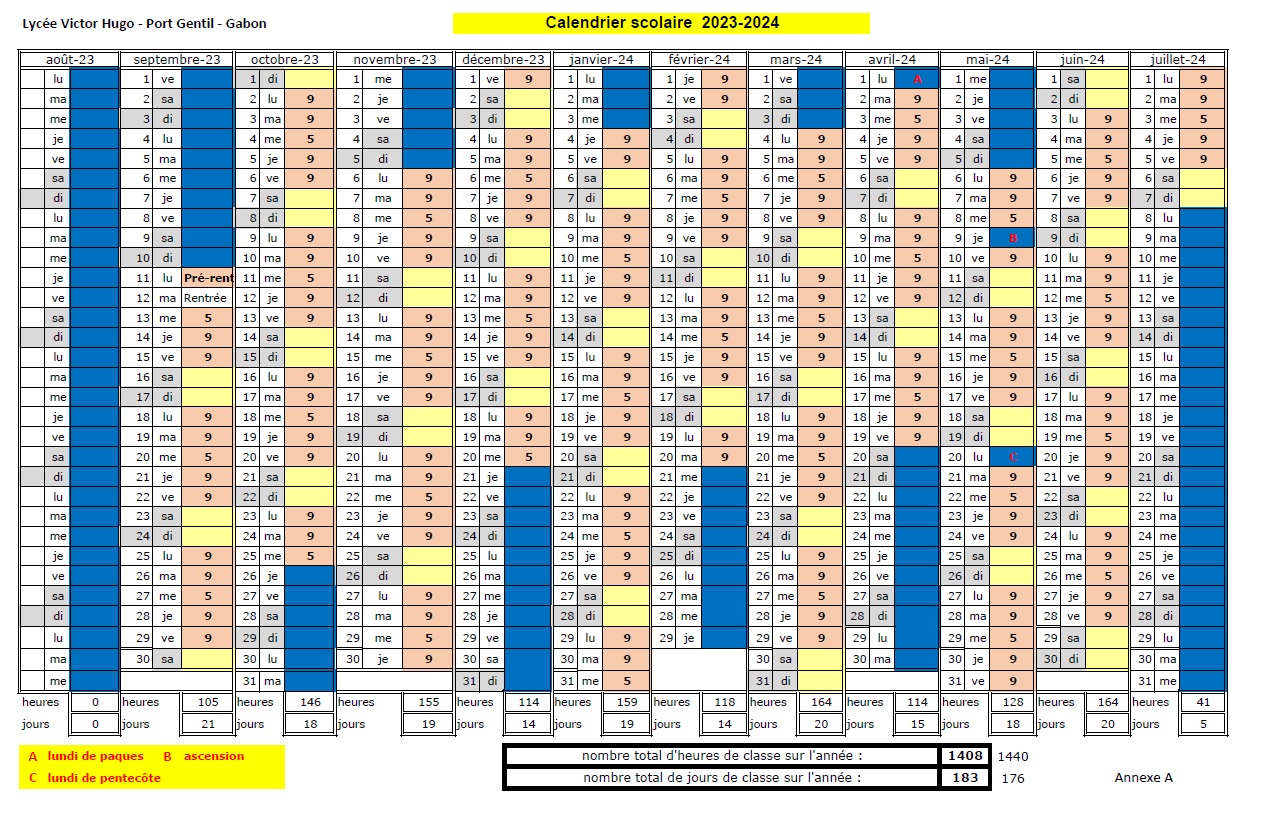 Calendrier 2024 - Calendrier 2023-2024, Sep. 2023 - Liban